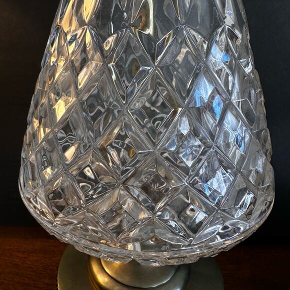 FREE SHIP Hollywood Regency TWO SET Vintage Lamp Crystal Glass Like Westfield - Picture 6 of 16
